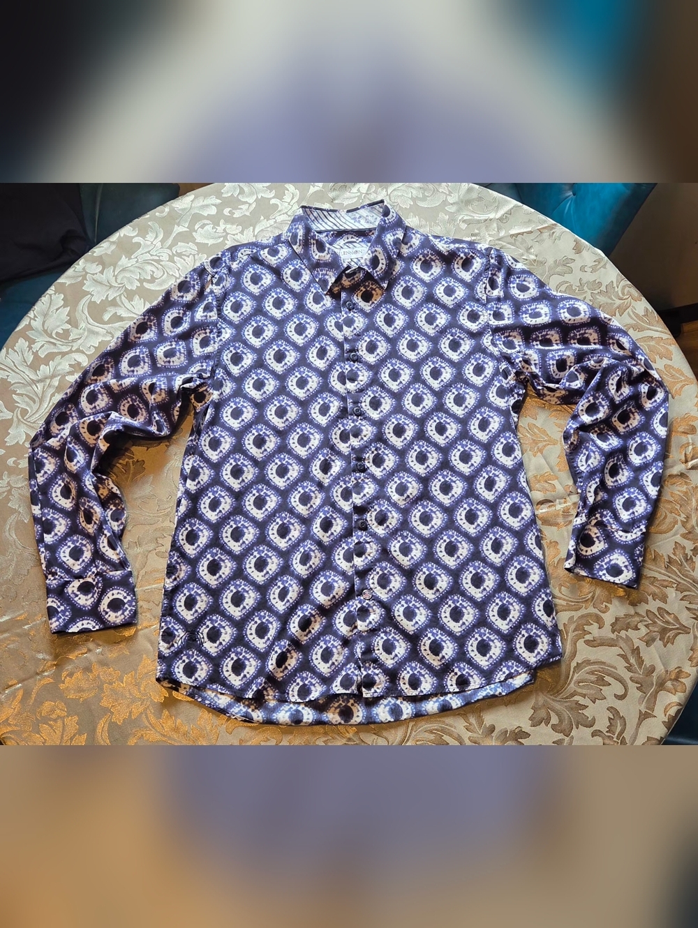 John Lennon Beatles Retro Tie Dye Button Down